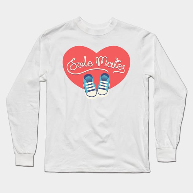 Sole Mates - Red and Blue Long Sleeve T-Shirt by Abbilaura